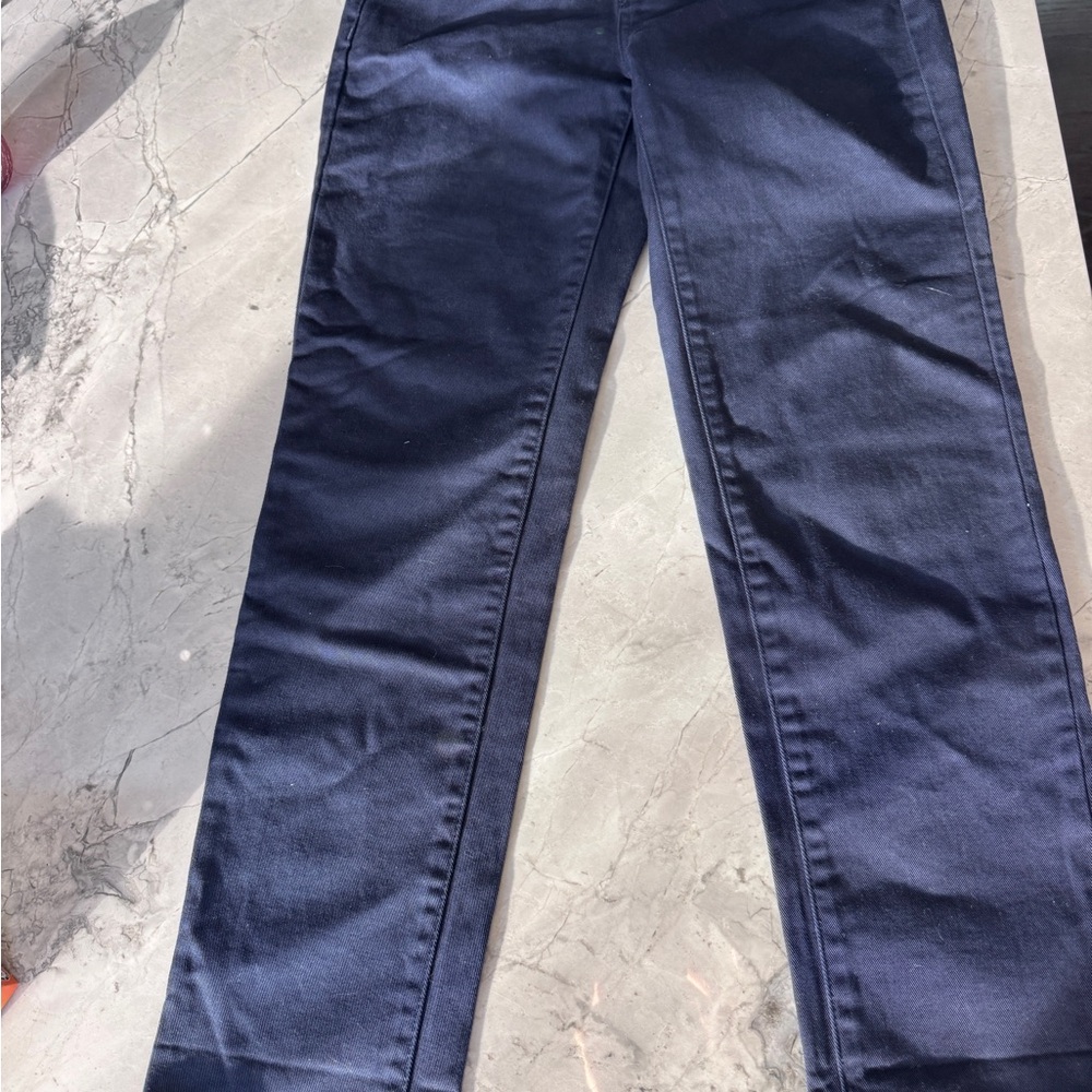 Shaft Blue Fitted Straight Leg High Waisted Pants PPP